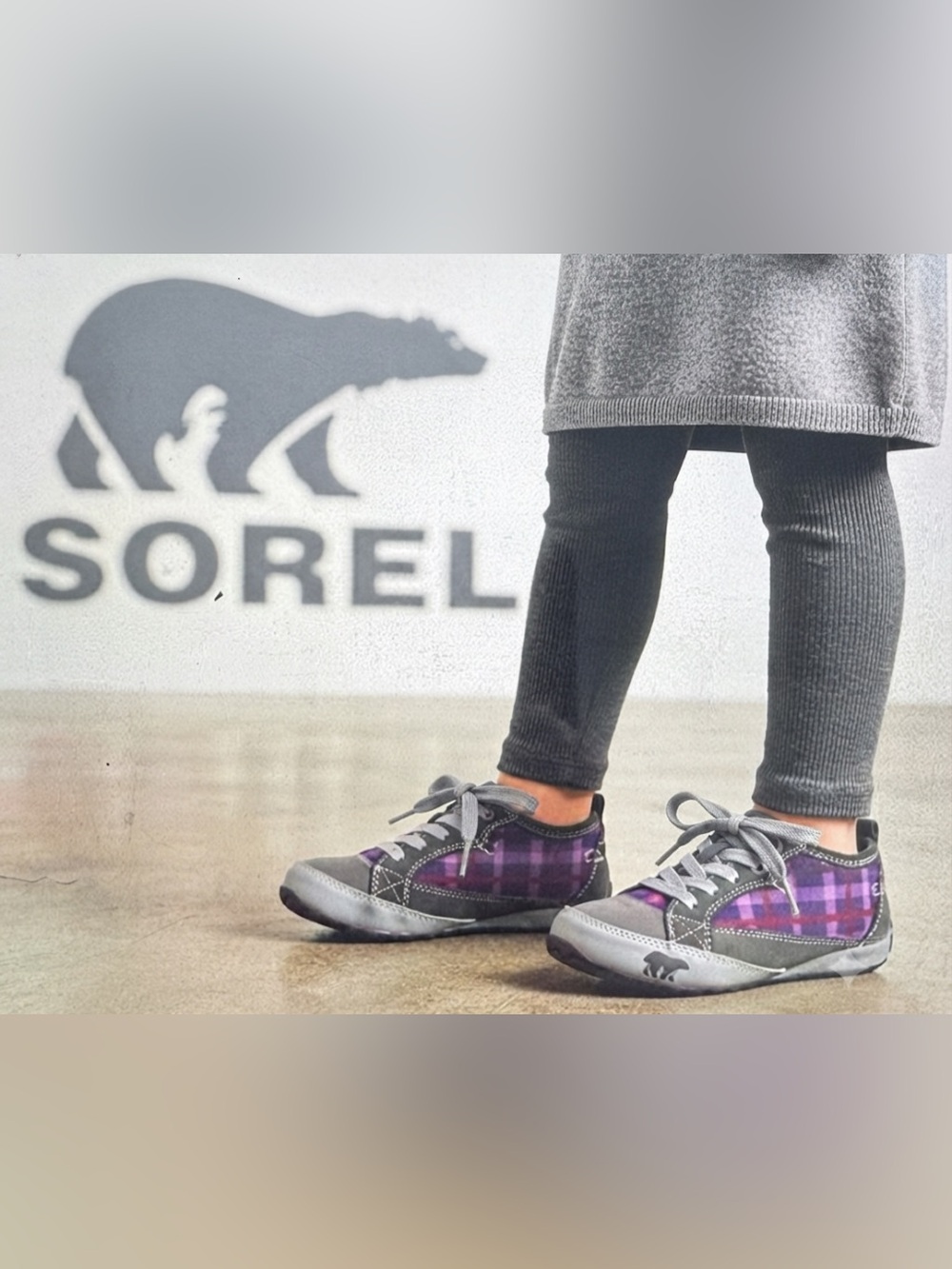 Authentic Sorel designer Girls signature sneakers sz 2